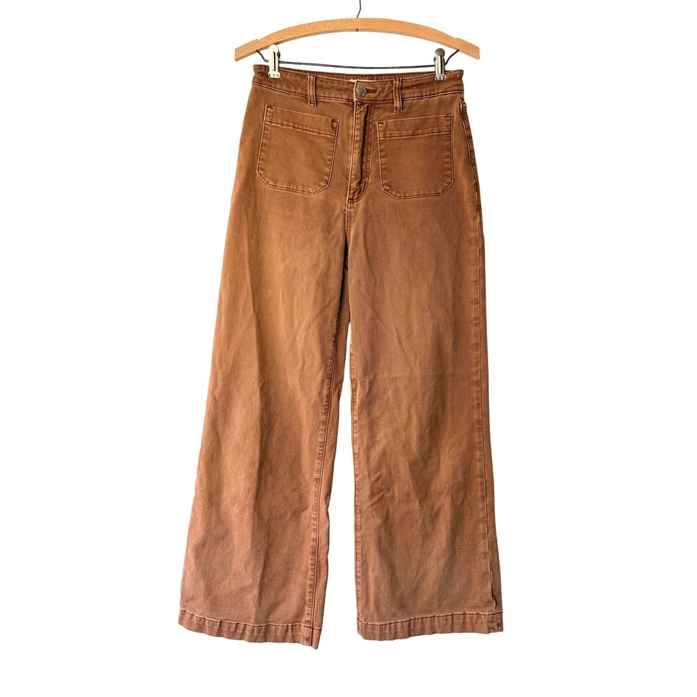 Rollas High Rise Wide Leg Sailor Jeans Brown Size 27 Aussie 9 Utility Pants